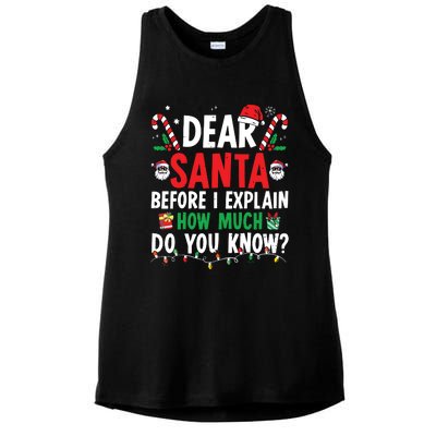 Dear Santa I Can Explain Funny Christmas Ladies PosiCharge Tri-Blend Wicking Tank