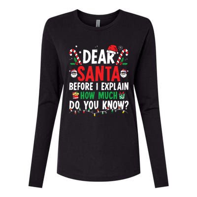 Dear Santa I Can Explain Funny Christmas Womens Cotton Relaxed Long Sleeve T-Shirt