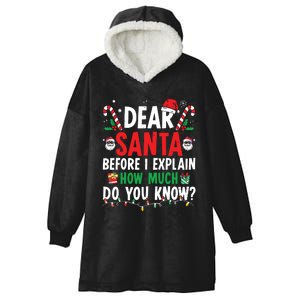 Dear Santa I Can Explain Funny Christmas Hooded Wearable Blanket