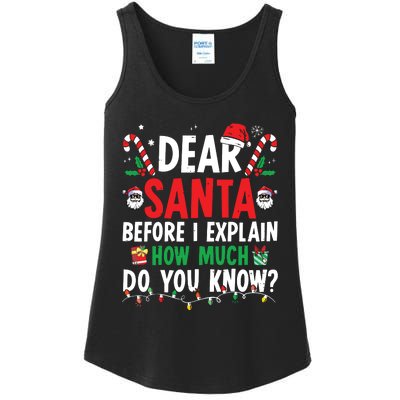 Dear Santa I Can Explain Funny Christmas Ladies Essential Tank