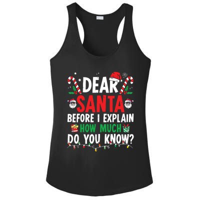 Dear Santa I Can Explain Funny Christmas Ladies PosiCharge Competitor Racerback Tank