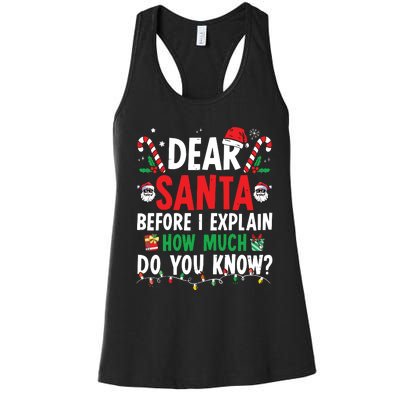 Dear Santa I Can Explain Funny Christmas Women's Racerback Tank