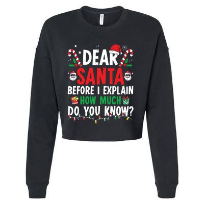 Dear Santa I Can Explain Funny Christmas Cropped Pullover Crew