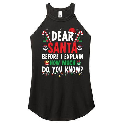 Dear Santa I Can Explain Funny Christmas Women's Perfect Tri Rocker Tank