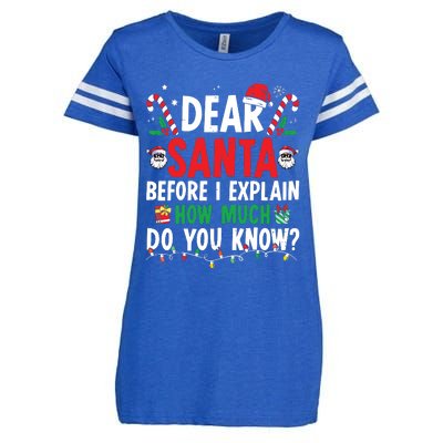 Dear Santa I Can Explain Funny Christmas Enza Ladies Jersey Football T-Shirt