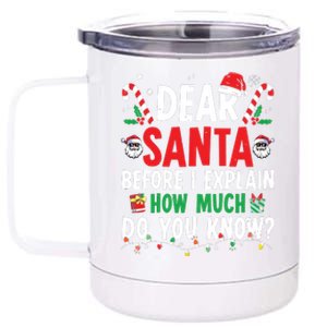 Dear Santa I Can Explain Funny Christmas 12 oz Stainless Steel Tumbler Cup