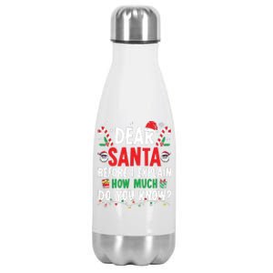 Dear Santa I Can Explain Funny Christmas Stainless Steel Insulated Water Bottle