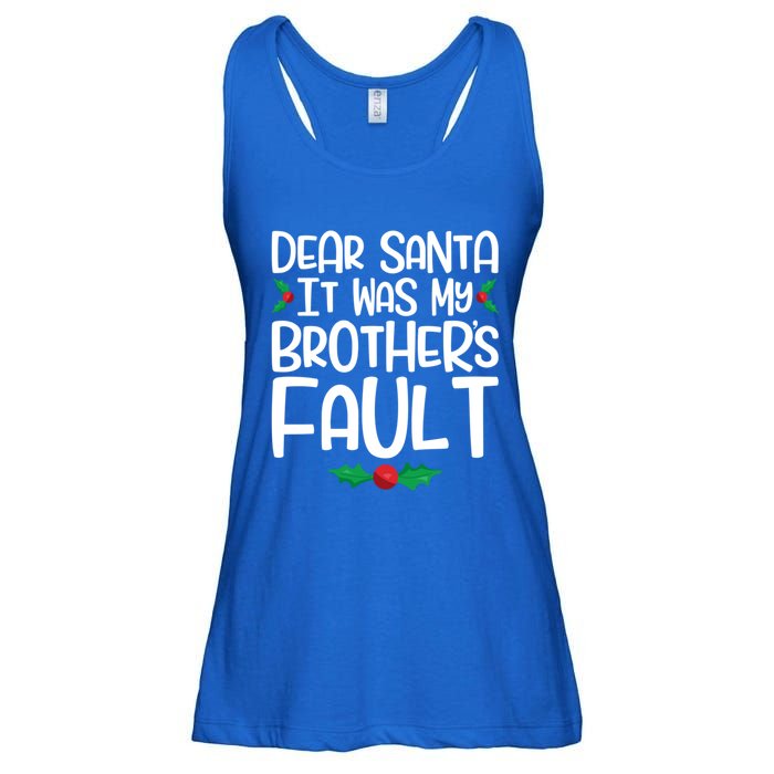 Dear Santa It Was My Brothers Fault Family Christmas Gift Ladies Essential Flowy Tank