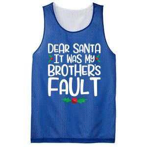 Dear Santa It Was My Brothers Fault Family Christmas Gift Mesh Reversible Basketball Jersey Tank