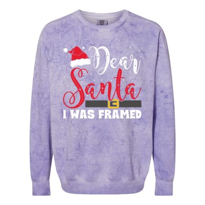 Dear Santa I Was Framed Funny Christmas Stocking Stuffer Gift Colorblast Crewneck Sweatshirt