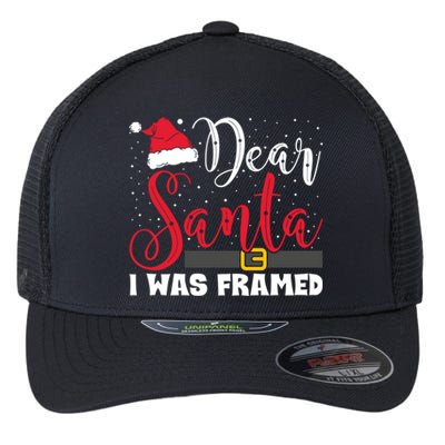 Dear Santa I Was Framed Funny Christmas Stocking Stuffer Gift Flexfit Unipanel Trucker Cap