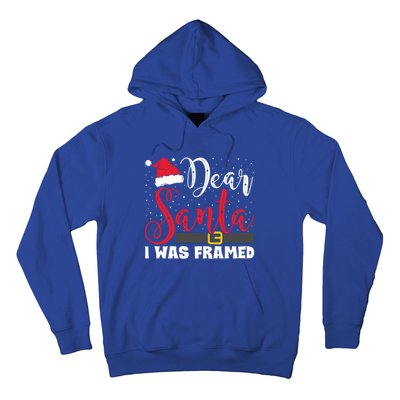 Dear Santa I Was Framed Funny Christmas Stocking Stuffer Gift Hoodie