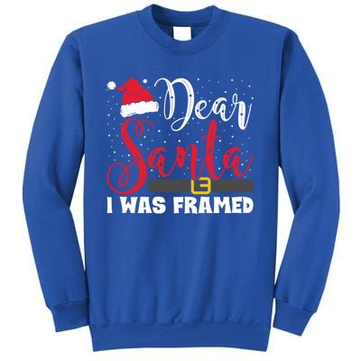 Dear Santa I Was Framed Funny Christmas Stocking Stuffer Gift Sweatshirt