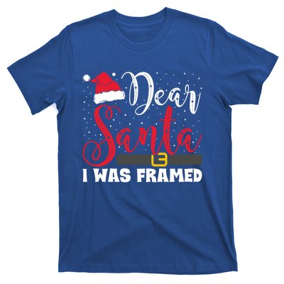 Dear Santa I Was Framed Funny Christmas Stocking Stuffer Gift T-Shirt