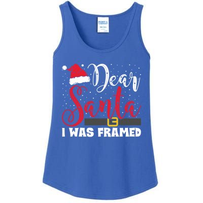 Dear Santa I Was Framed Funny Christmas Stocking Stuffer Gift Ladies Essential Tank