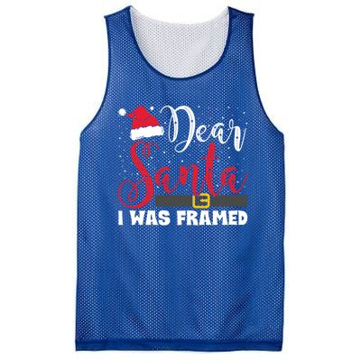 Dear Santa I Was Framed Funny Christmas Stocking Stuffer Gift Mesh Reversible Basketball Jersey Tank