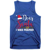 Dear Santa I Was Framed Funny Christmas Stocking Stuffer Gift Tank Top