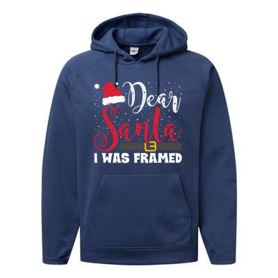 Dear Santa I Was Framed Funny Christmas Stocking Stuffer Gift Performance Fleece Hoodie