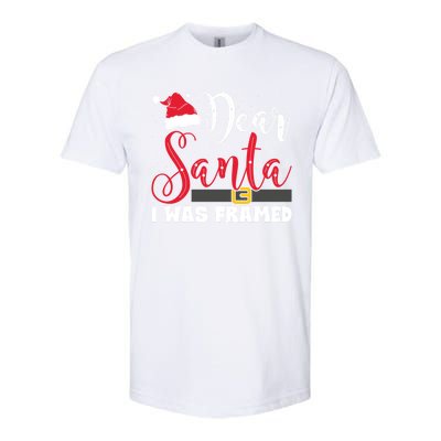 Dear Santa I Was Framed Funny Christmas Stocking Stuffer Gift Softstyle CVC T-Shirt