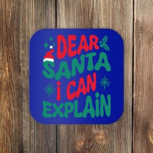 Dear Santa I Can Explain Funny Christmas Cool Gift Coaster