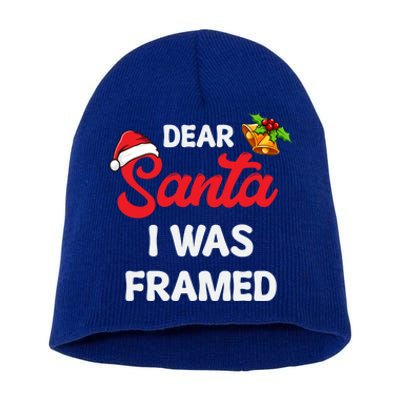 Dear Santa I Was Framed Gift Short Acrylic Beanie