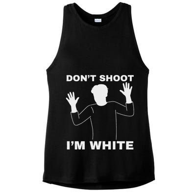 DonT Shoot IM White Ladies PosiCharge Tri-Blend Wicking Tank