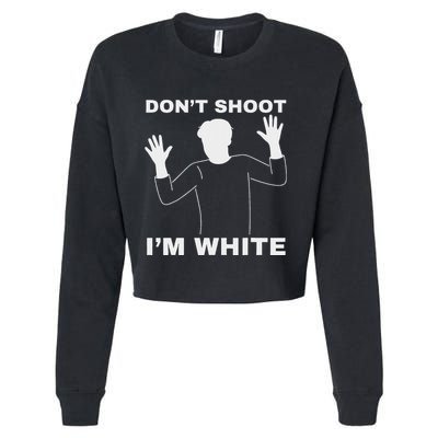 DonT Shoot IM White Cropped Pullover Crew