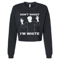 DonT Shoot IM White Cropped Pullover Crew