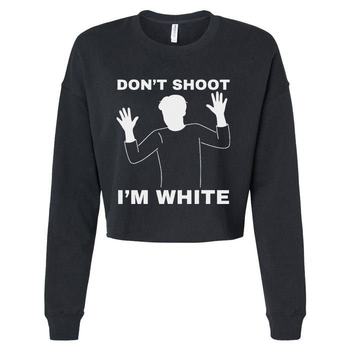DonT Shoot IM White Cropped Pullover Crew