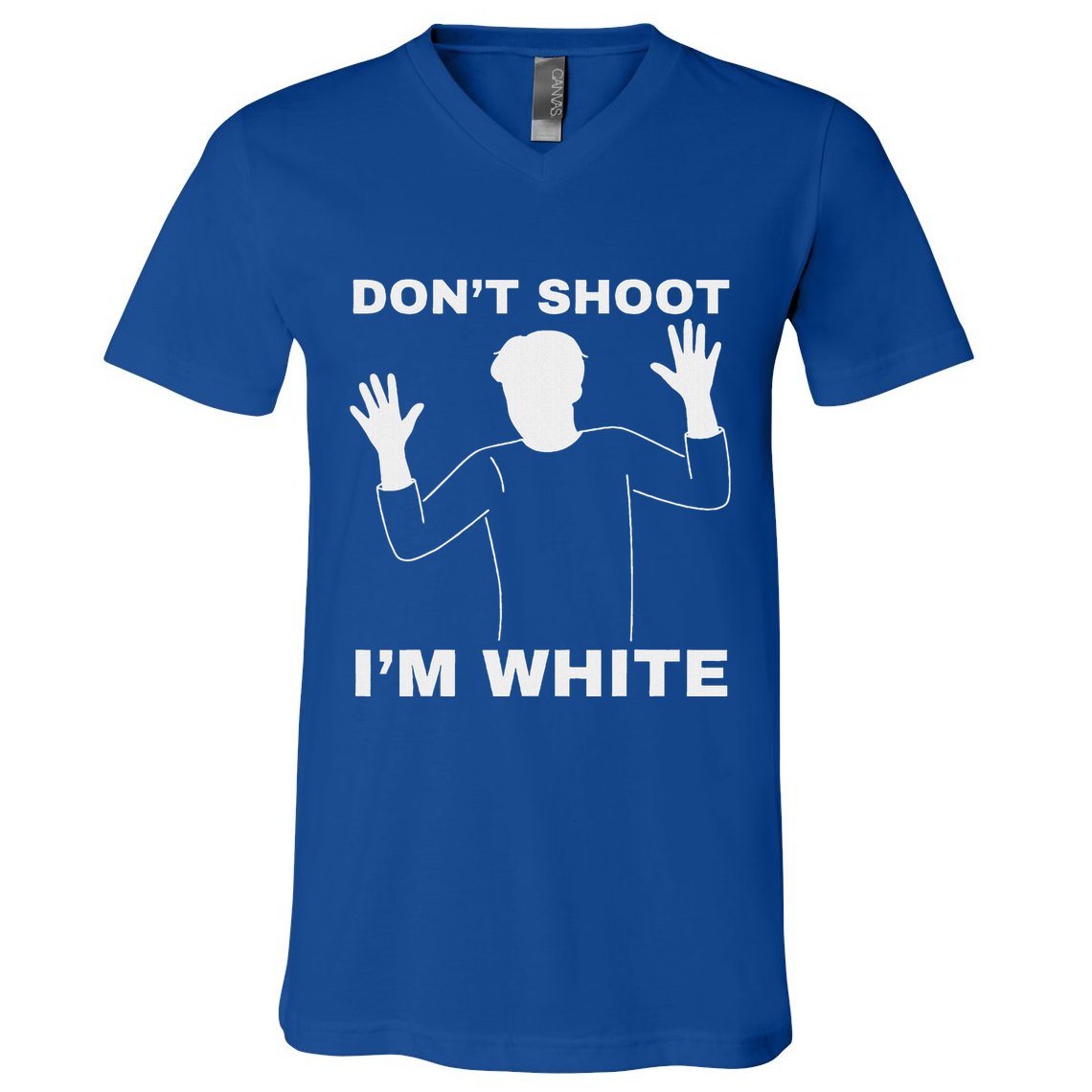 DonT Shoot IM White V-Neck T-Shirt