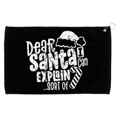 Dear Santa I Can Explain Funny Cute Christmas Vintage Cute Gift Grommeted Golf Towel