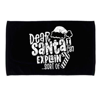 Dear Santa I Can Explain Funny Cute Christmas Vintage Cute Gift Microfiber Hand Towel