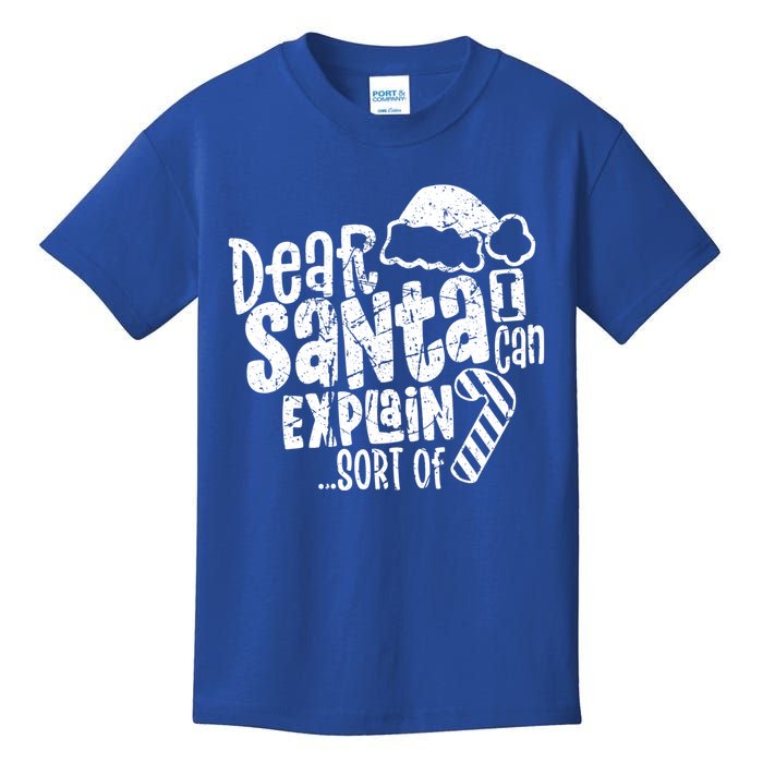 Dear Santa I Can Explain Funny Cute Christmas Vintage Cute Gift Kids T-Shirt