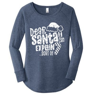 Dear Santa I Can Explain Funny Cute Christmas Vintage Cute Gift Women's Perfect Tri Tunic Long Sleeve Shirt