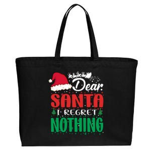 Dear Santa I Regret Nothing For Christmas Holiday Gift Cotton Canvas Jumbo Tote