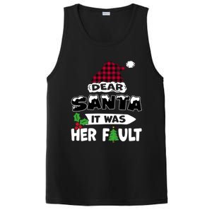 Dear Santa It Was Her Fault His And Her Christmas Meaningful Gift PosiCharge Competitor Tank