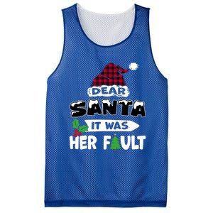 Dear Santa It Was Her Fault His And Her Christmas Meaningful Gift Mesh Reversible Basketball Jersey Tank