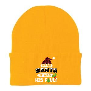 Dear Santa It Was His Fault His And Her Christmas Cute Gift Knit Cap Winter Beanie