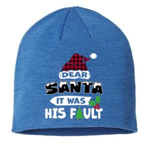 Dear Santa It Was His Fault His And Her Christmas Cute Gift Sustainable Beanie