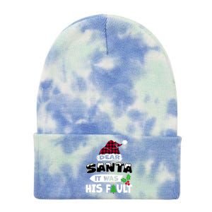 Dear Santa It Was His Fault His And Her Christmas Cute Gift Tie Dye 12in Knit Beanie