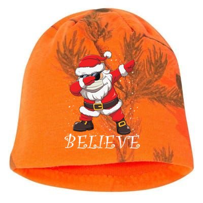 Dabbing Santa In Face Mask Sunglasses Believe Christmas Gift Kati - Camo Knit Beanie