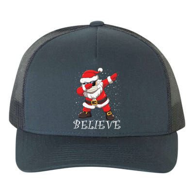 Dabbing Santa In Face Mask Sunglasses Believe Christmas Gift Yupoong Adult 5-Panel Trucker Hat