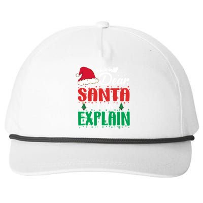 Dear Santa I Can Explain Gift Christmas Funny Novelty Gift Snapback Five-Panel Rope Hat