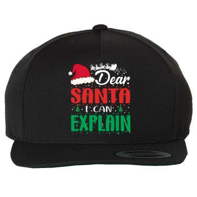 Dear Santa I Can Explain Gift Christmas Funny Novelty Gift Wool Snapback Cap