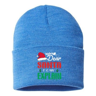 Dear Santa I Can Explain Gift Christmas Funny Novelty Gift Sustainable Knit Beanie