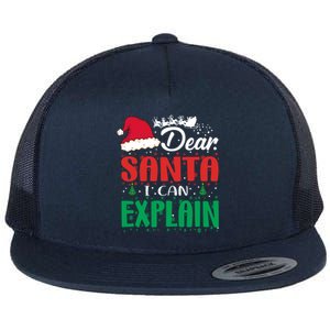 Dear Santa I Can Explain Gift Christmas Funny Novelty Gift Flat Bill Trucker Hat