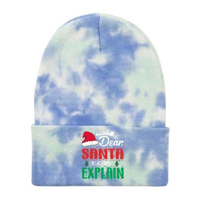 Dear Santa I Can Explain Gift Christmas Funny Novelty Gift Tie Dye 12in Knit Beanie