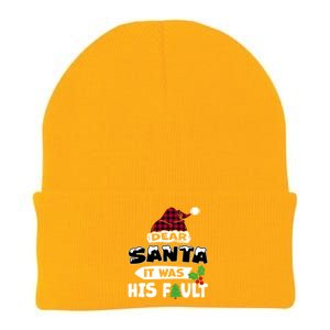 Dear Santa It Was His Fault His And Her Christmas Gift Knit Cap Winter Beanie