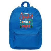 Dear Santa It Was My Stepbrother Fault Family Xmas Holyday Cool Gift 16 in Basic Backpack