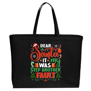 Dear Santa It Was My Stepbrother Fault Family Xmas Holyday Cool Gift Cotton Canvas Jumbo Tote